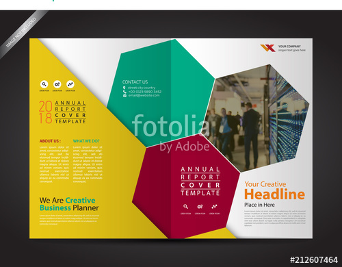 500x390 Brochure Template Geometrical, Company Profile Design Cover