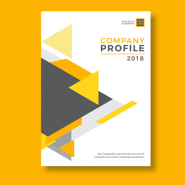 626x626 Yellow Geometry Abstract Company Profile Template Vector Premium