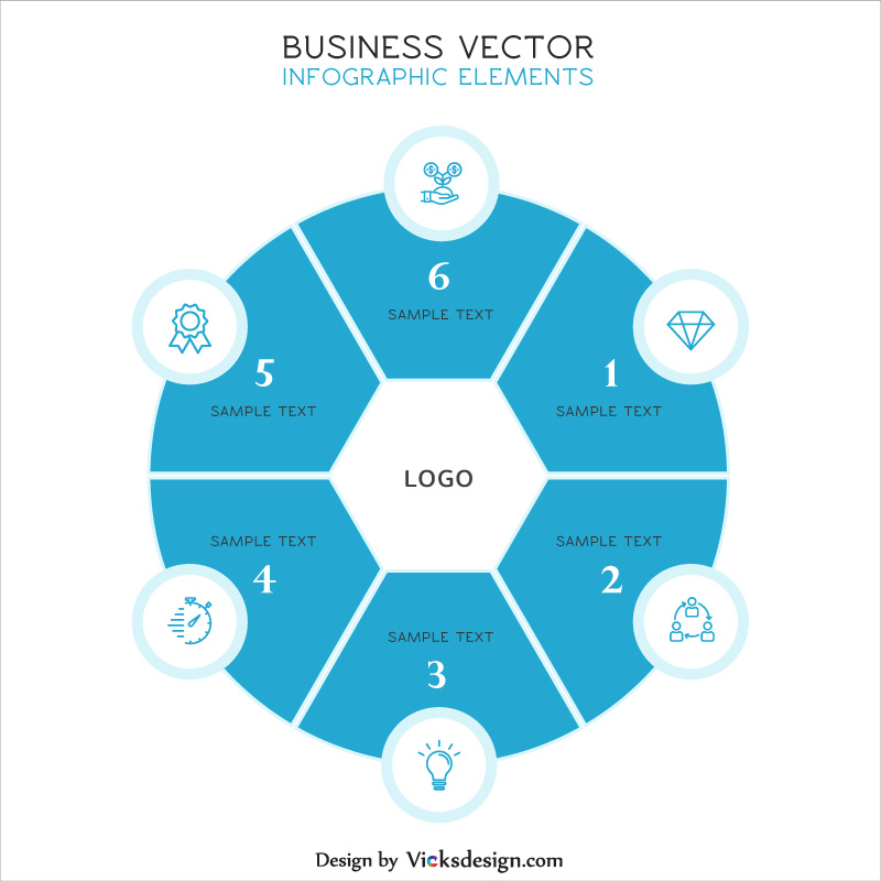800x800 Hexa Shape In Circle View Business Info Graphic, Step