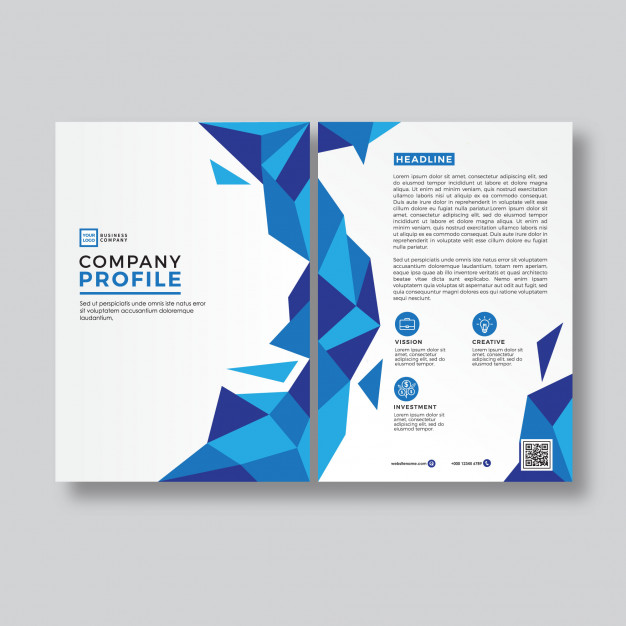 626x626 Blue Abstract Style Company Profile Cover Template Vector