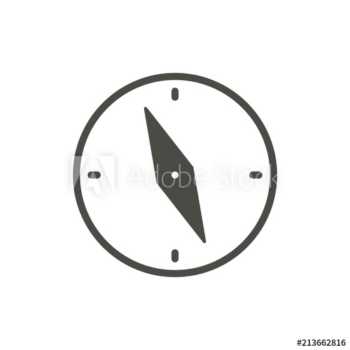 500x500 Compass Icon Vector Navigation Symbol Isolated Trendy Flat Ui