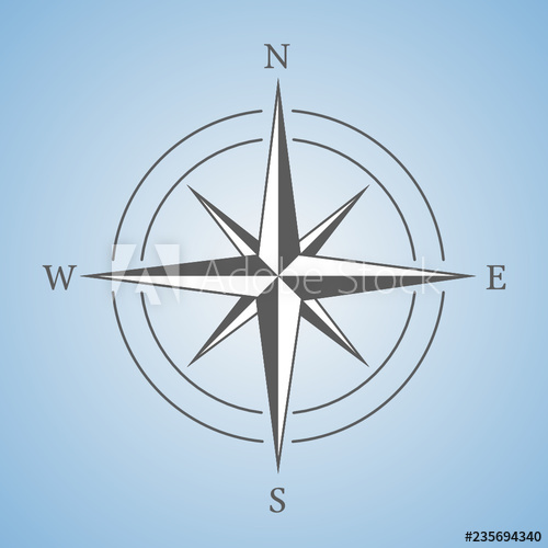 500x500 Compass Icon Vector On White Background Simple Flat Symbol