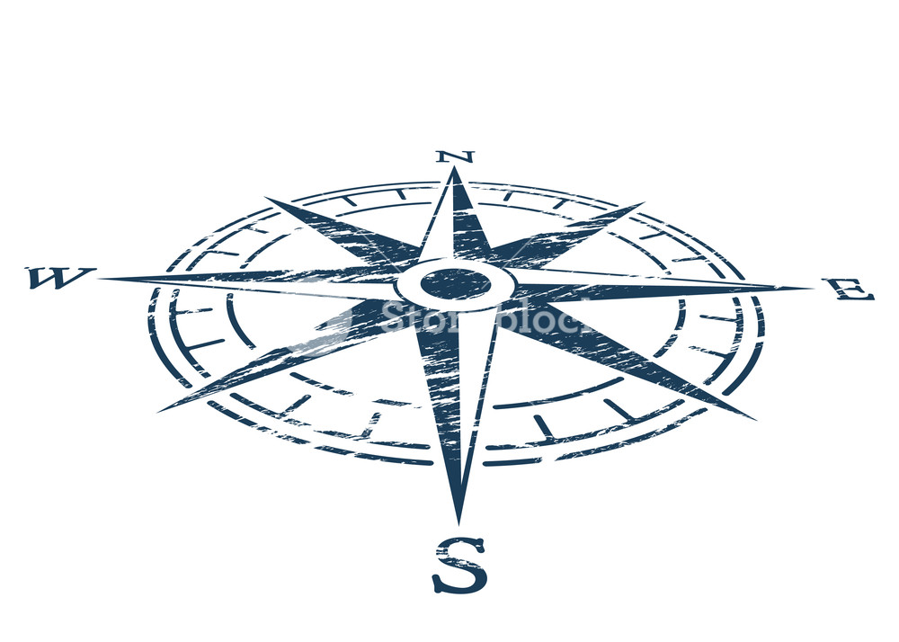 1000x714 Compass Wind Rose In Vintage Style Flat Icon Vector Illustration