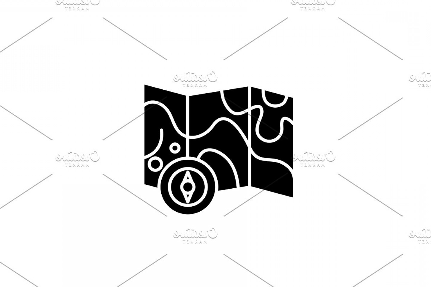 1440x960 Map And Compass Black Icon Vector Hoodamathrun