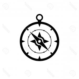 300x300 Photostock Vector Compass Icon Black Minimalist Icon Isolated