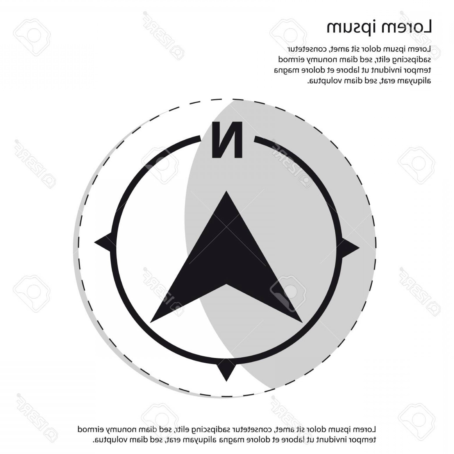 1560x1560 Photostock Vector North Direction Compass Icon Sticker Vector