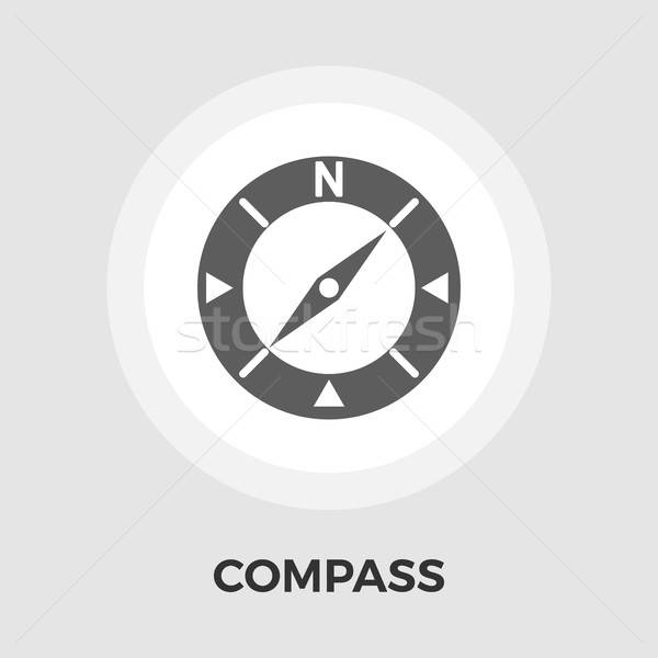 600x600 Compass Flat Icon Vector Illustration Oleksii Afanasiev