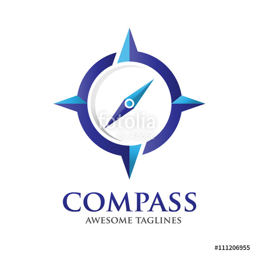 500x500 Compass Vector Logo Design Template Modern Concept For Travel