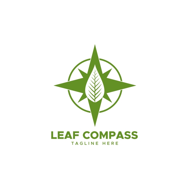 640x640 Leaf Compass Logo Vector Template For Free Download
