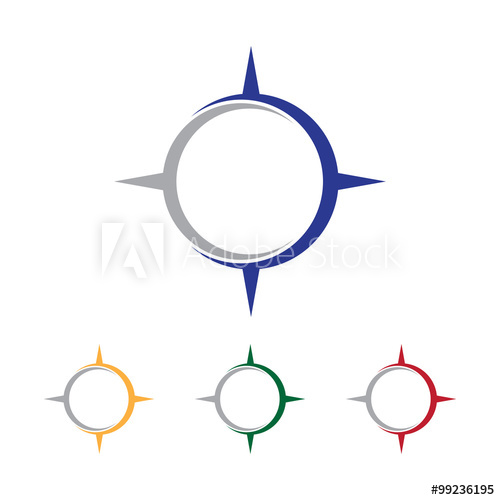 500x500 Simple Compass Letter Initial Logo Vector