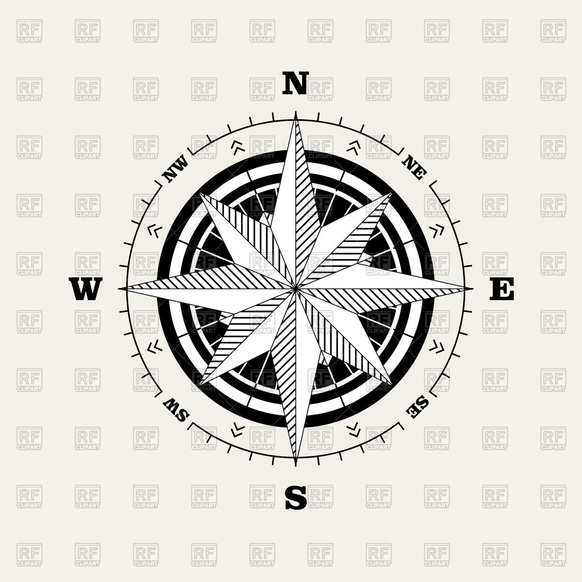 1200x1200 Awesome Compass Rose Clipart
