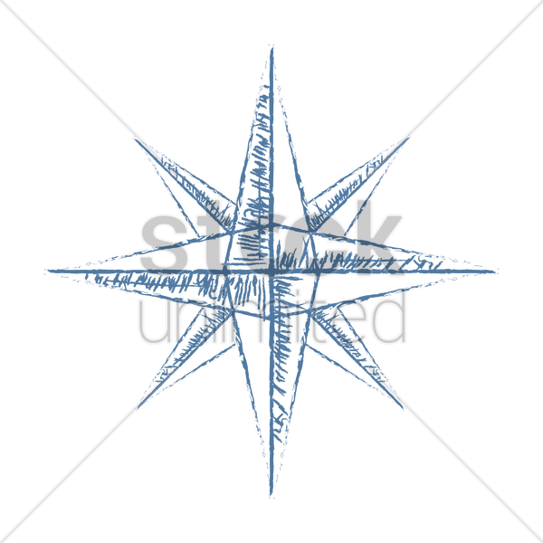 600x600 Compass Star Vector Image