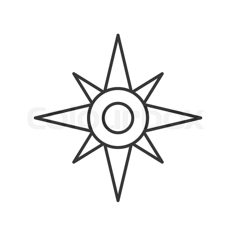 800x800 Isolated North Star Or Compass Outline Stock Vector Colourbox