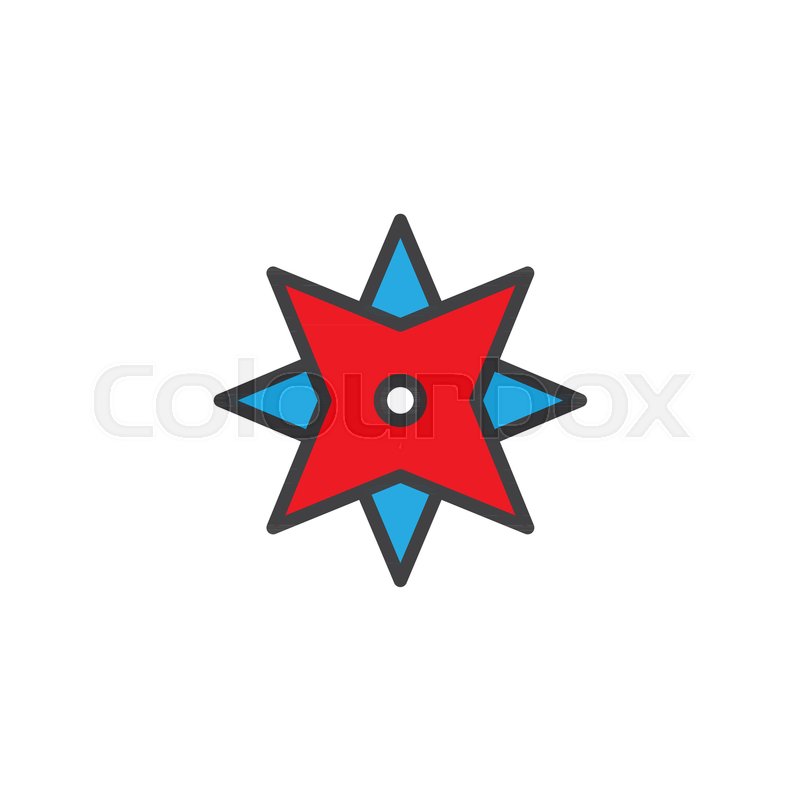 800x800 Wind Rose Filled Outline Icon, Line Stock Vector Colourbox