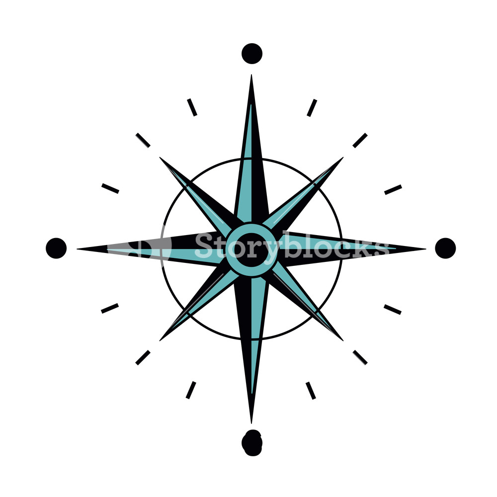 1000x1000 North Star Compass To Navigation Direction Vector Illustration