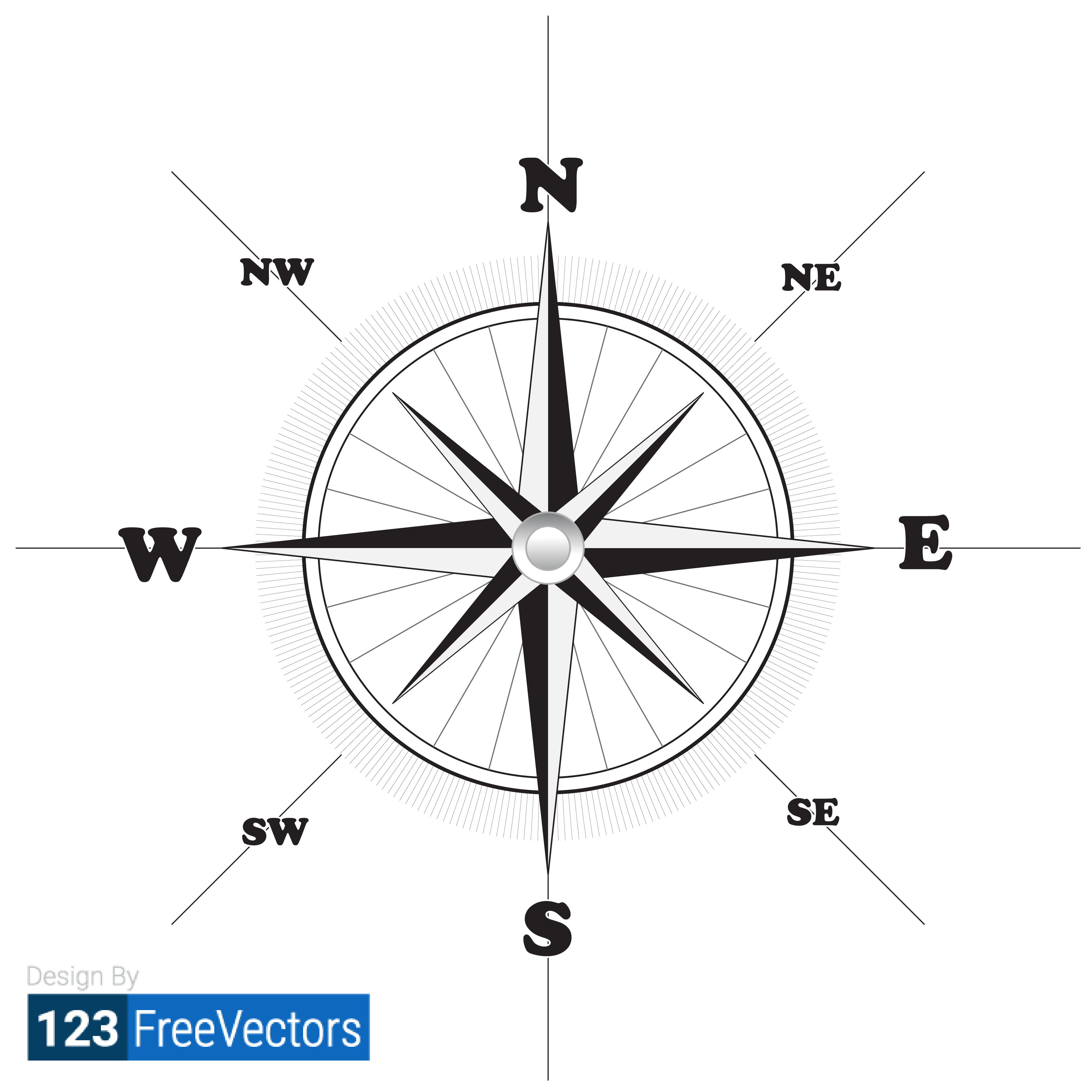 3333x3333 Vector Compass Free