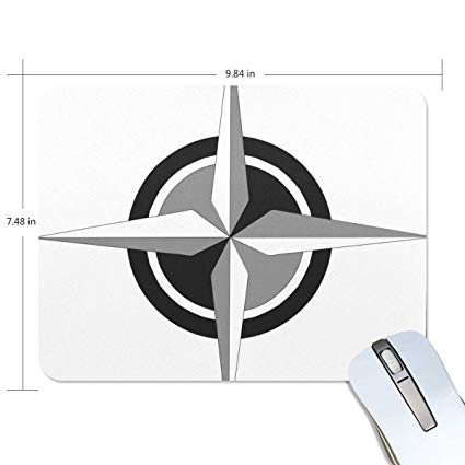 425x425 Funny Mouse Pad Personalized Compass Vector Art