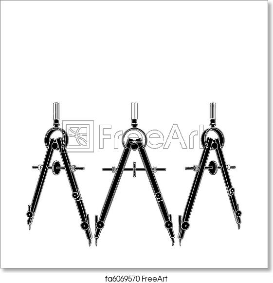561x581 Free Art Print Of Drawing Compass Drawing Compass Vector