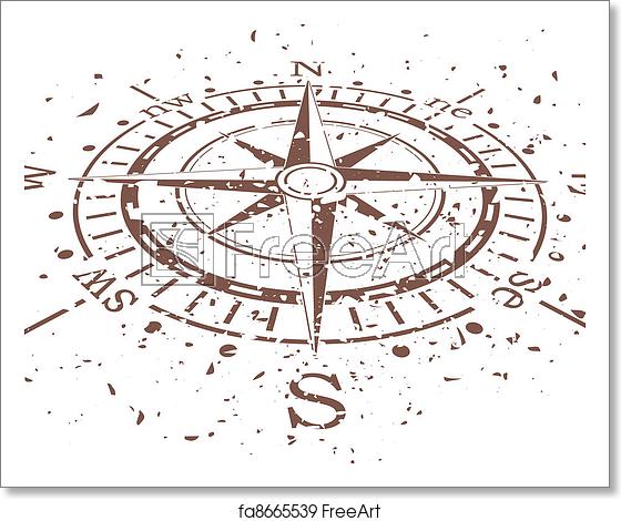 560x470 Free Art Print Of Vector Grunge Compass Vector Design Of Grunge