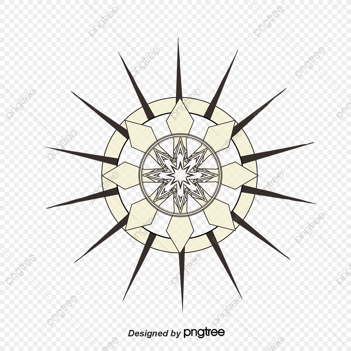 1200x1200 Compass Vector, Compass, Retro, Black And White Png And Vector