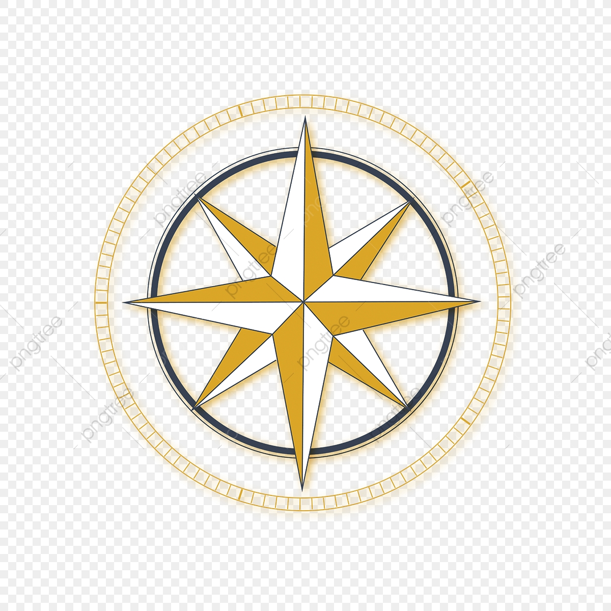 1200x1200 Golden Circle Compass Vector, Compass, Direction, Sunset Png