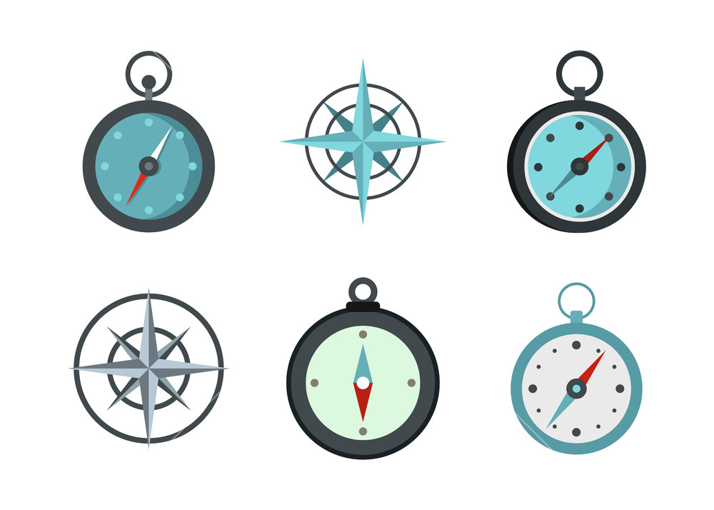 1000x714 Compass Icon Set Flat Set Of Compass Vector Icons For Web Design