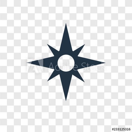 500x500 Compass Vector Icon Isolated On Transparent Background, Compass