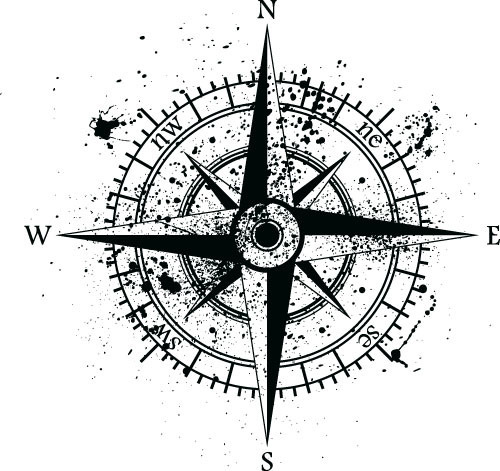 500x471 Compass With Grunge Background Vector Free Download