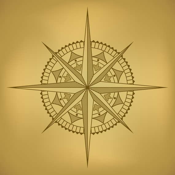 570x570 Old Map And Compass Vector