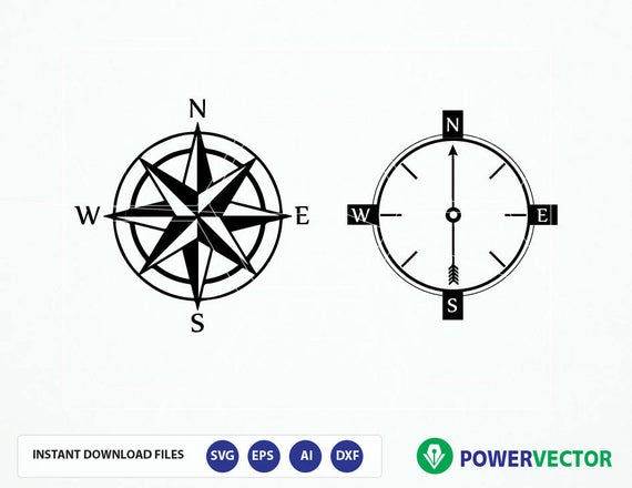 570x440 Sailing Compass Clipart Dxf Png Files Etsy