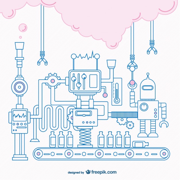626x626 Complex Machine Sketch Vector Free Download