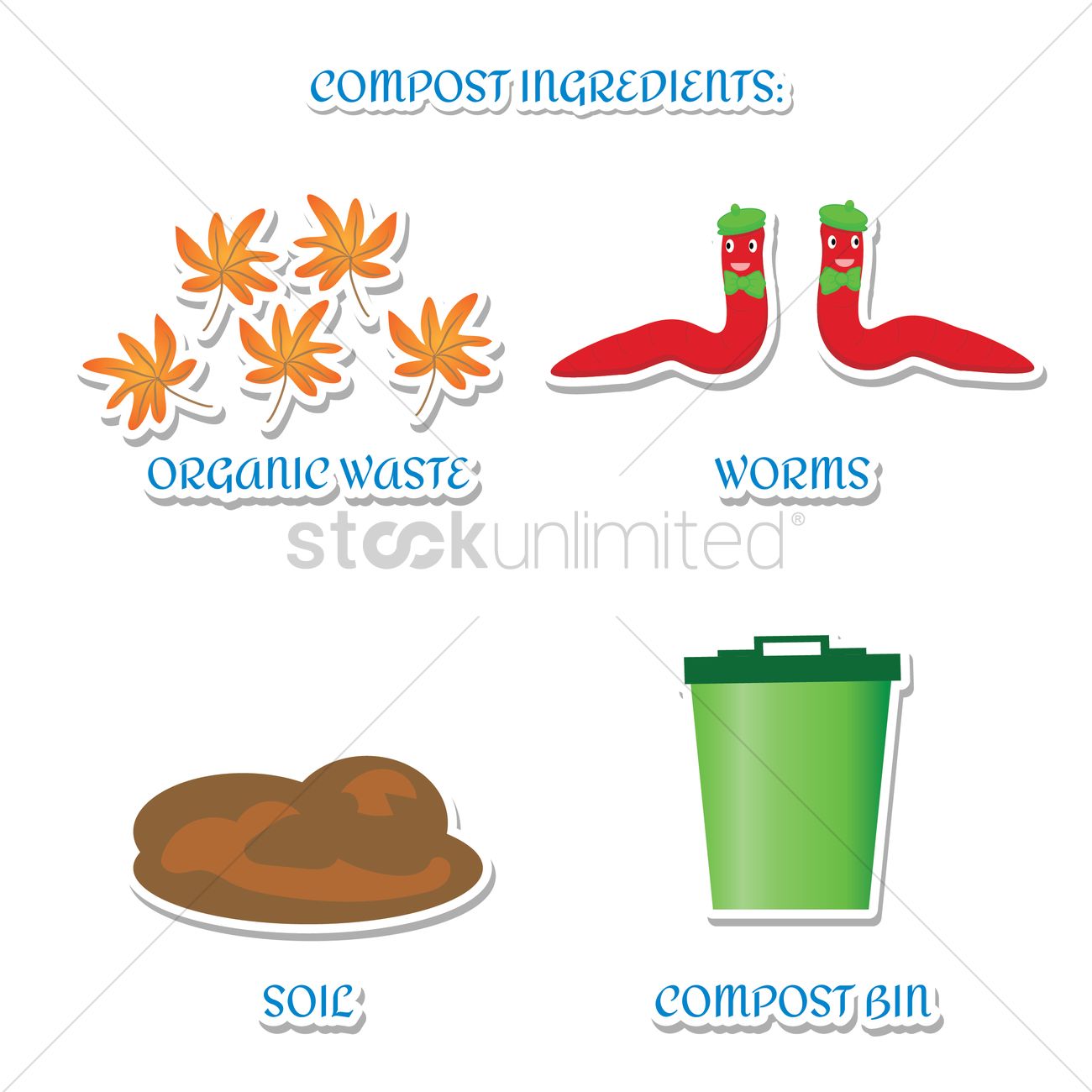 1300x1300 Compost Ingredients Vector Image