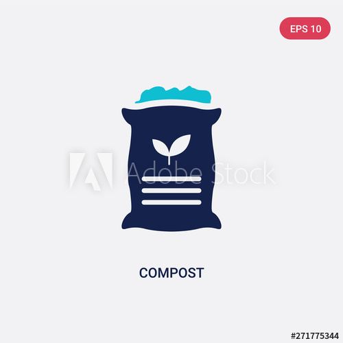 500x500 Two Color Compost Vector Icon From General Concept Isolated Blue