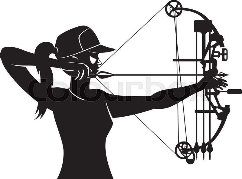 Female Aiming With Compound Bow Stock Vector Colourbox 800x591 Female Aiming With Compound Bow Stock Vector Colourbox