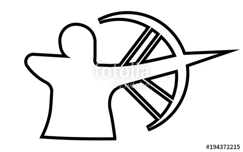 Compound Bow Silhouette Outline On White Background Stock Image 500x313 Compound Bow Silhouette Outline On White Background Stock Image