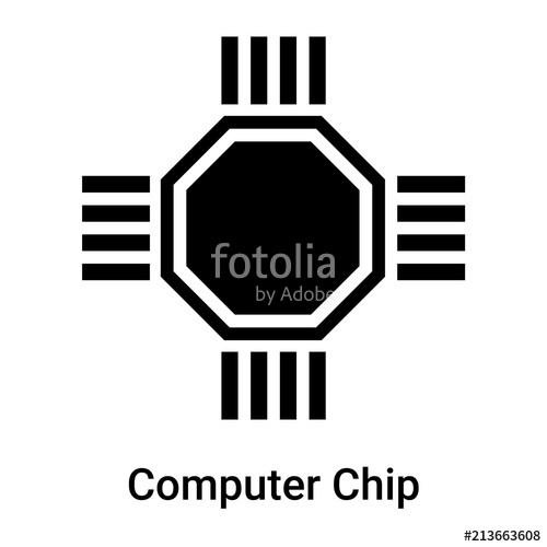 500x500 Computer Chip Icon Vector Sign And Symbol Isolated On White