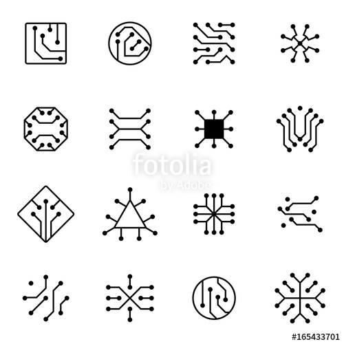 500x500 Electronic Computer Chip Circuit And Motherboard Equipment Vector