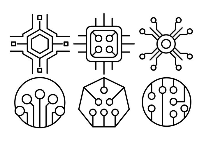 700x490 Linear Computer Chip Icons