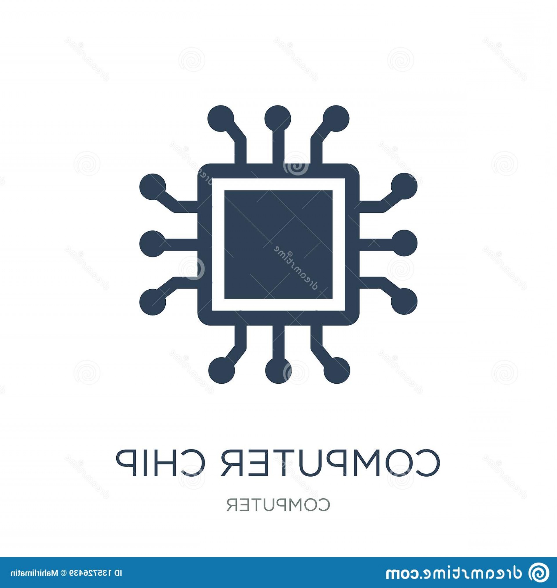 1920x2026 Computer Chip Icon Trendy Design Style Isolated White Background