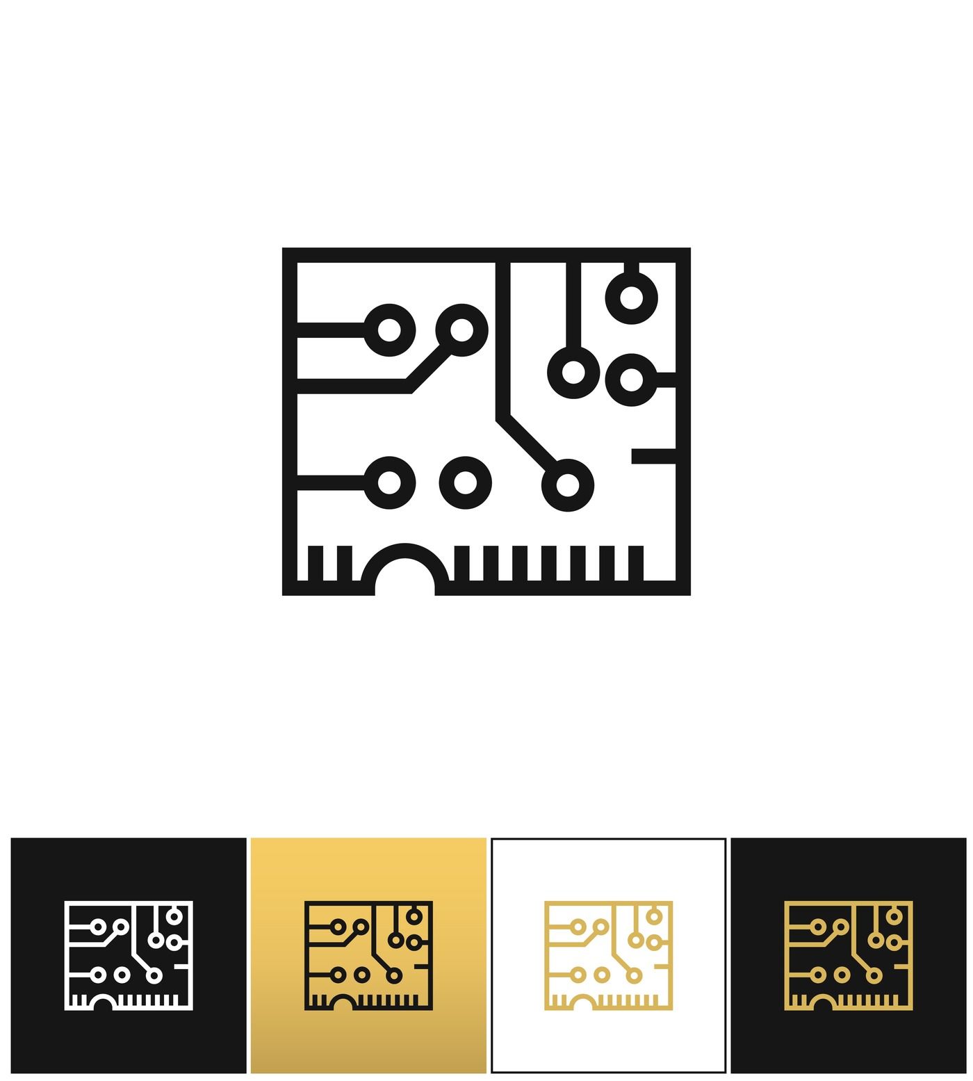 1400x1555 Electronics Computer Circuit Chip Vector Icon