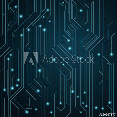 500x500 High Tech Background Motherboard With Luminous Neon Connectors