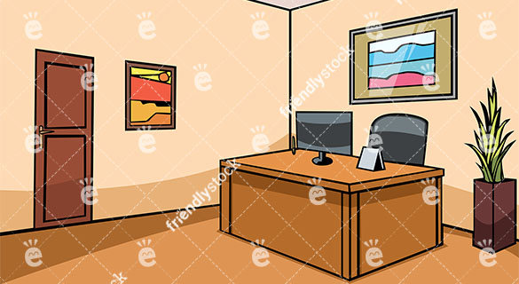Empty Office Reception Desk Vector Background 585x320 Empty Office Reception Desk Vector Background