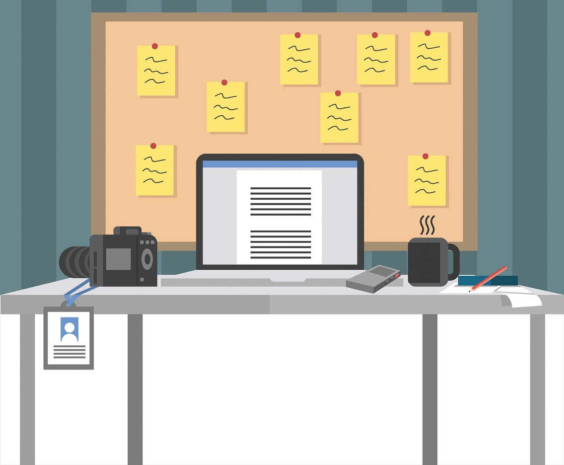 Journalist Desk Vector Vector Art Graphics 1136x936 Journalist Desk Vector Vector Art Graphics