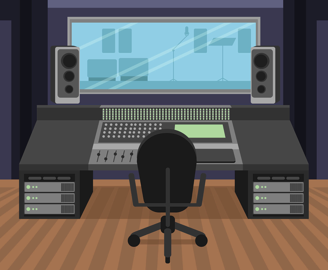 Recording Studio Desk Vector Vector Art Graphics 1136x936 Recording Studio Desk Vector Vector Art Graphics