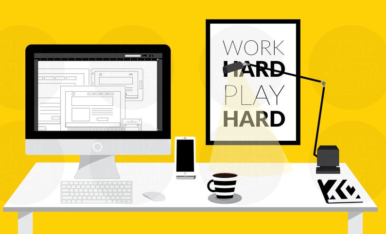 Work Space Desk Vector Illustration Png Etsy 794x482 Work Space Desk Vector Illustration Png Etsy