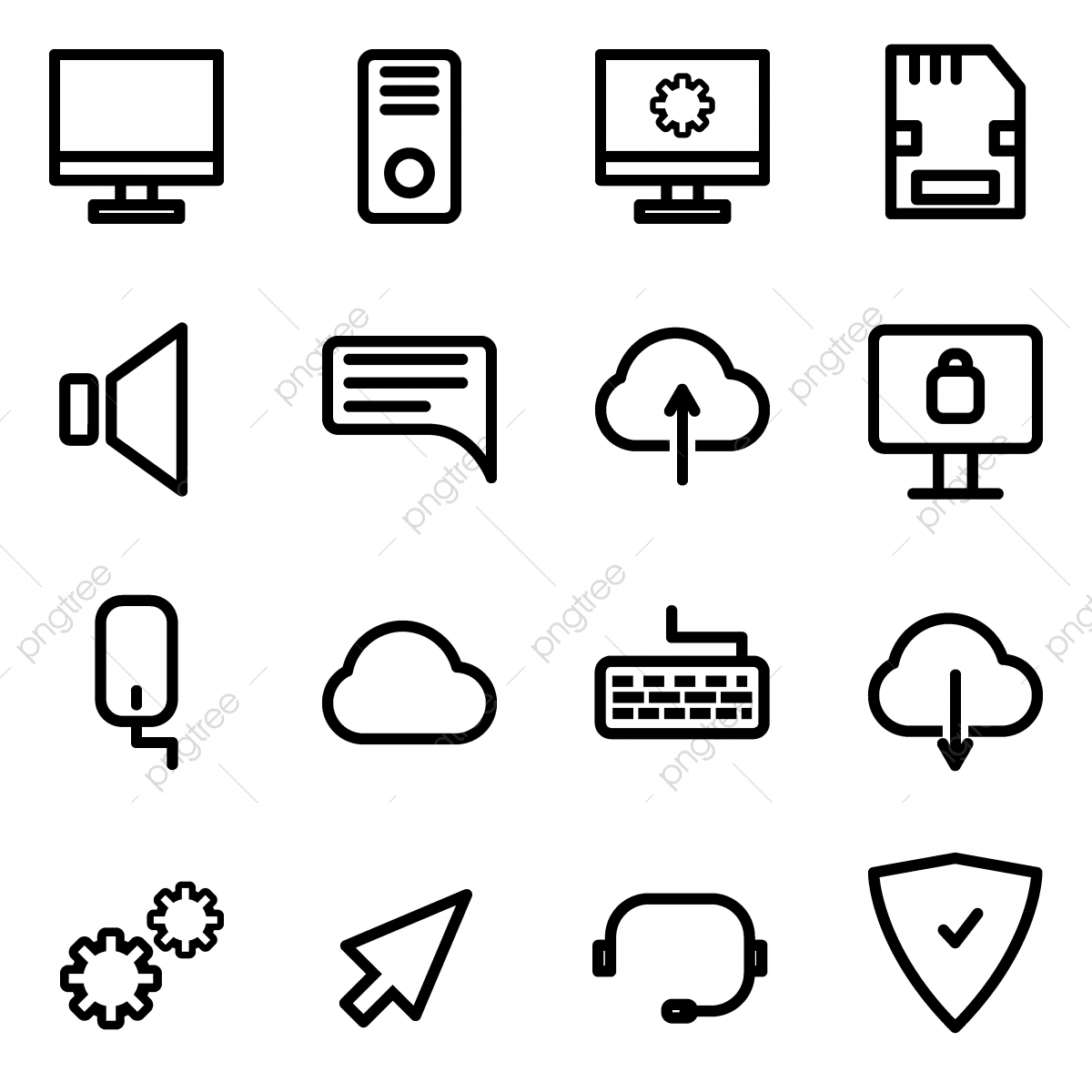 1200x1200 Computer Icon Set Vector, Icon, Computer, Icons Png And Vector