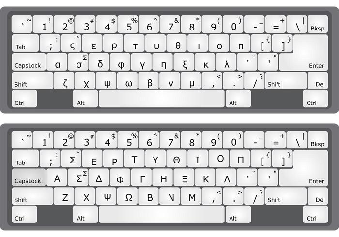 700x490 Greek Alphabet Keyboard Vectors