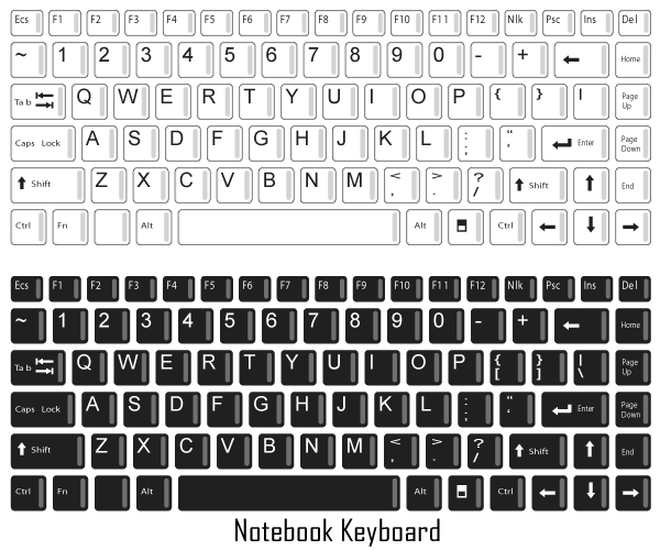 600x500 Notebook Keyboard Vector Free Artistic Freebies Keyboard