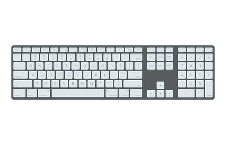 449x288 Black Laptop, Computer Keyboard Vector Template Isolated On White