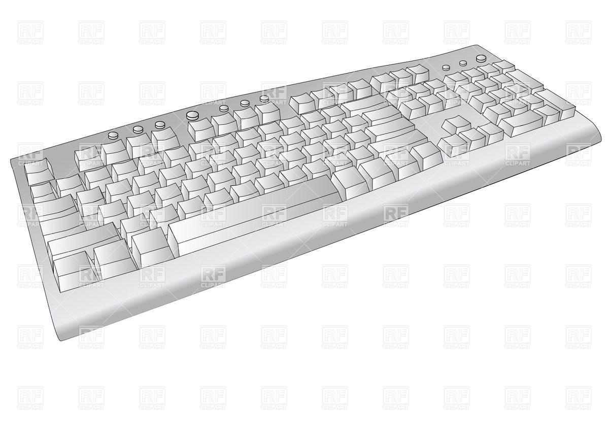 1200x849 White Computer Keyboard Vector Image Of Objects Arkela